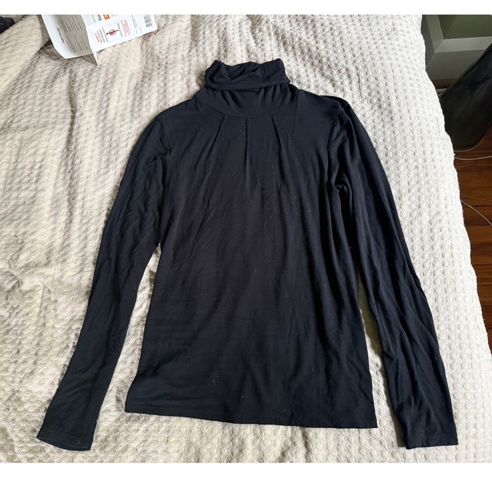 Alfani Petite Long Sleeved Black Turtleneck